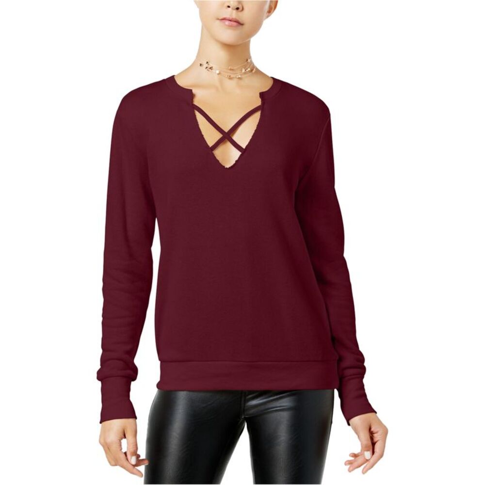 Almost Famous Womens Juniors Strappy Front Sweatshirt, NWT
